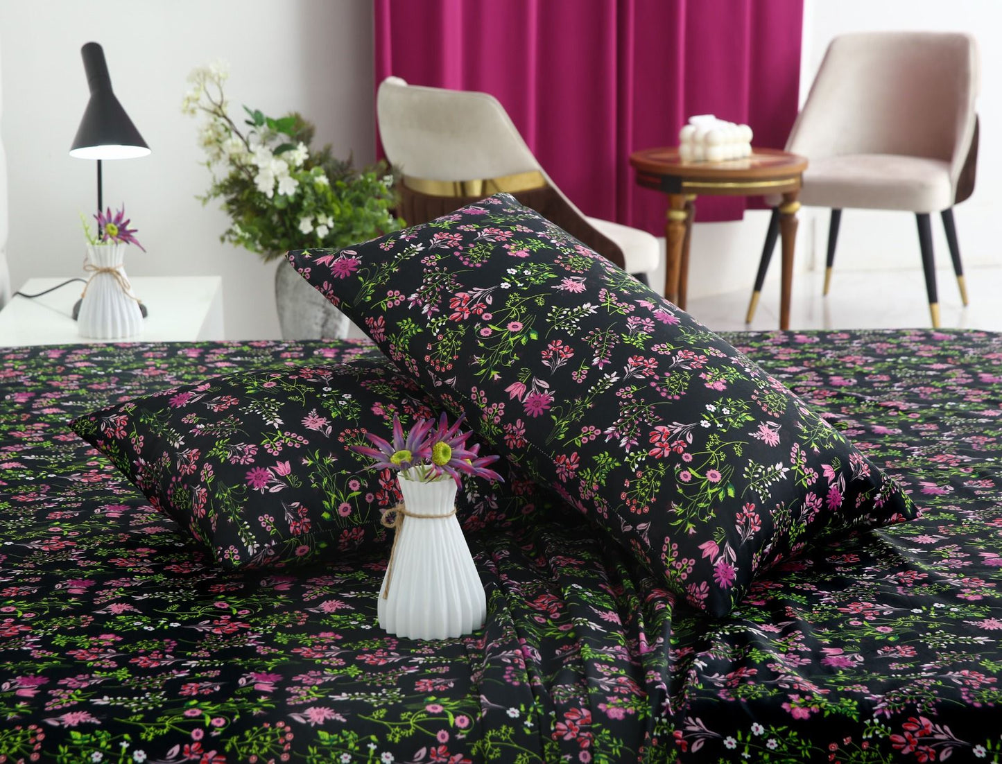 3 PCs Double Bed Sheet-Crocus Bed Sheets Apricot