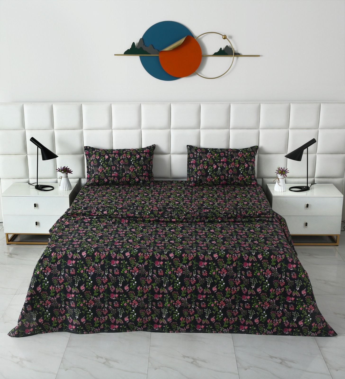 3 PCs Double Bed Sheet-Crocus Bed Sheets Apricot