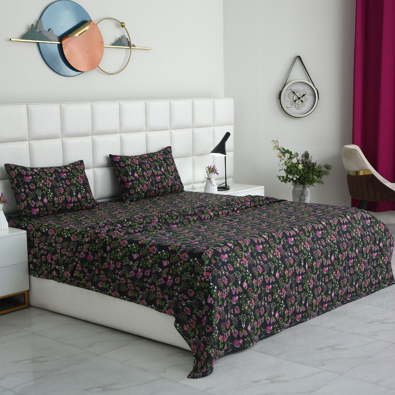 3 PCs Double Bed Sheet-Crocus Bed Sheets Apricot