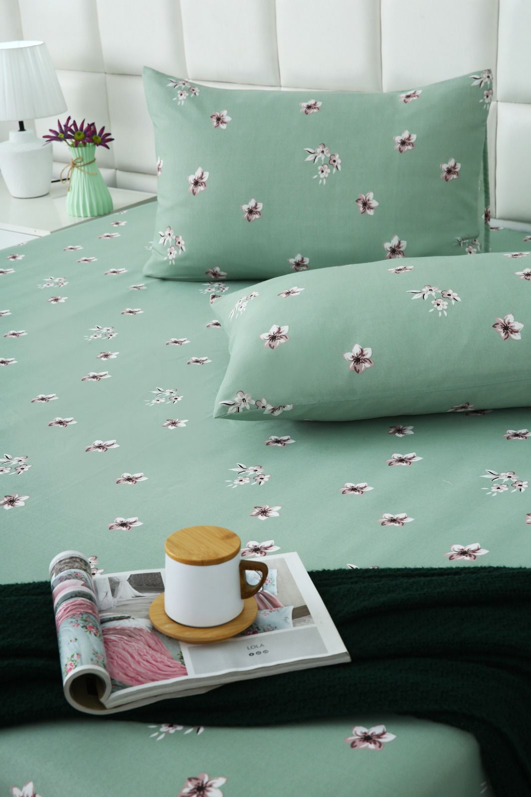 Fitted Bed Sheet-Mint Jazmin Fitted Sheets Apricot