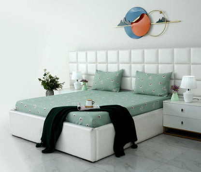 Fitted Bed Sheet-Mint Jazmin Fitted Sheets Apricot