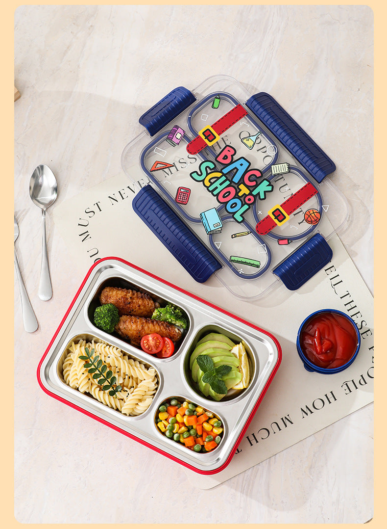 TrioFeast Bento Lunch Box Leak Proof(3 Compartment) -SA2510-057Back To School Apricot