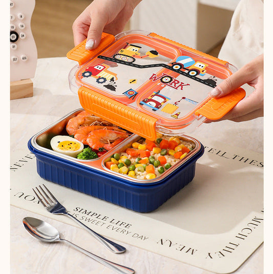 TrioFeast Bento Lunch Box Leak Proof(3 Compartment) -SA2510-057WORK Apricot
