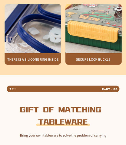 TrioFeast Bento Lunch Box Leak Proof(3 Compartment) -SA2510-057WORK Apricot