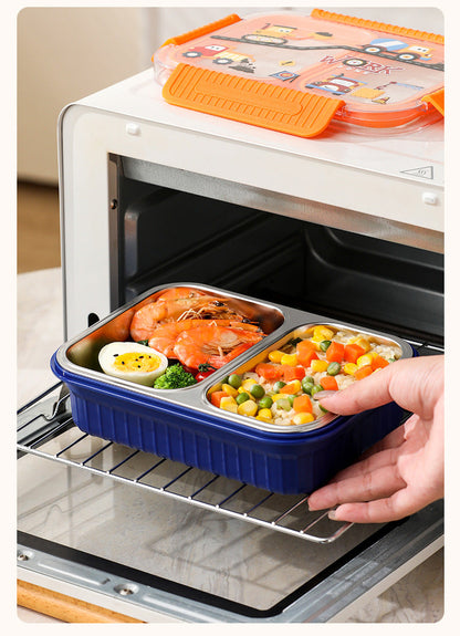 TrioFeast Bento Lunch Box Leak Proof(3 Compartment) -SA2510-057WORK Apricot