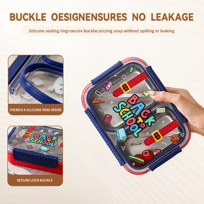 TrioFeast Bento Lunch Box Leak Proof(3 Compartment) -SA2510-057Back To School Apricot