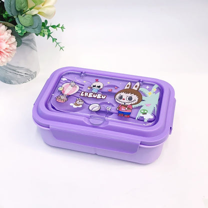 Cute Lunch Carrier with Secure 2-Point Locking Lid (SA2510-054)Labubu Puple Apricot