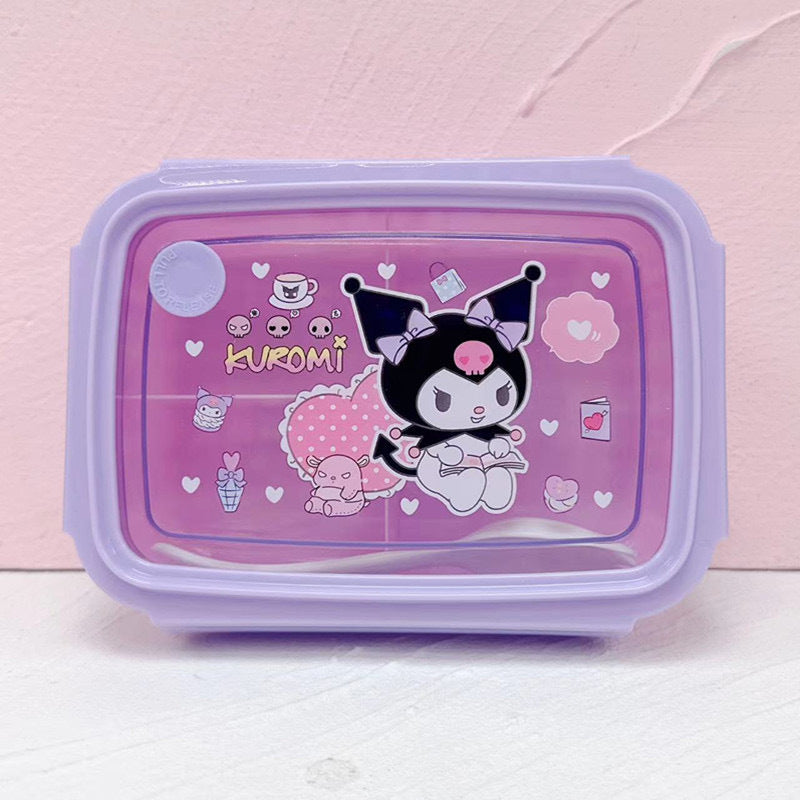 Cute Lunch Carrier with Secure 4-Point Locking Lid (SA2510-056)Kuromi Apricot