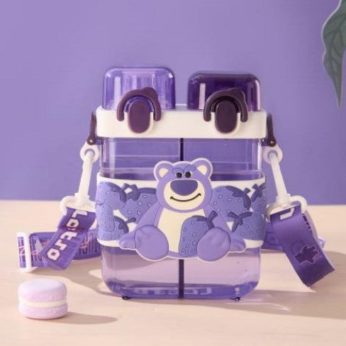 2IN1 PARTITIONED WATER BOTTLE FOR KIDS (SA2510-149)PURPLE Apricot