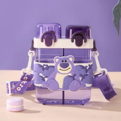 2IN1 PARTITIONED WATER BOTTLE FOR KIDS (SA2510-149)PURPLE Apricot