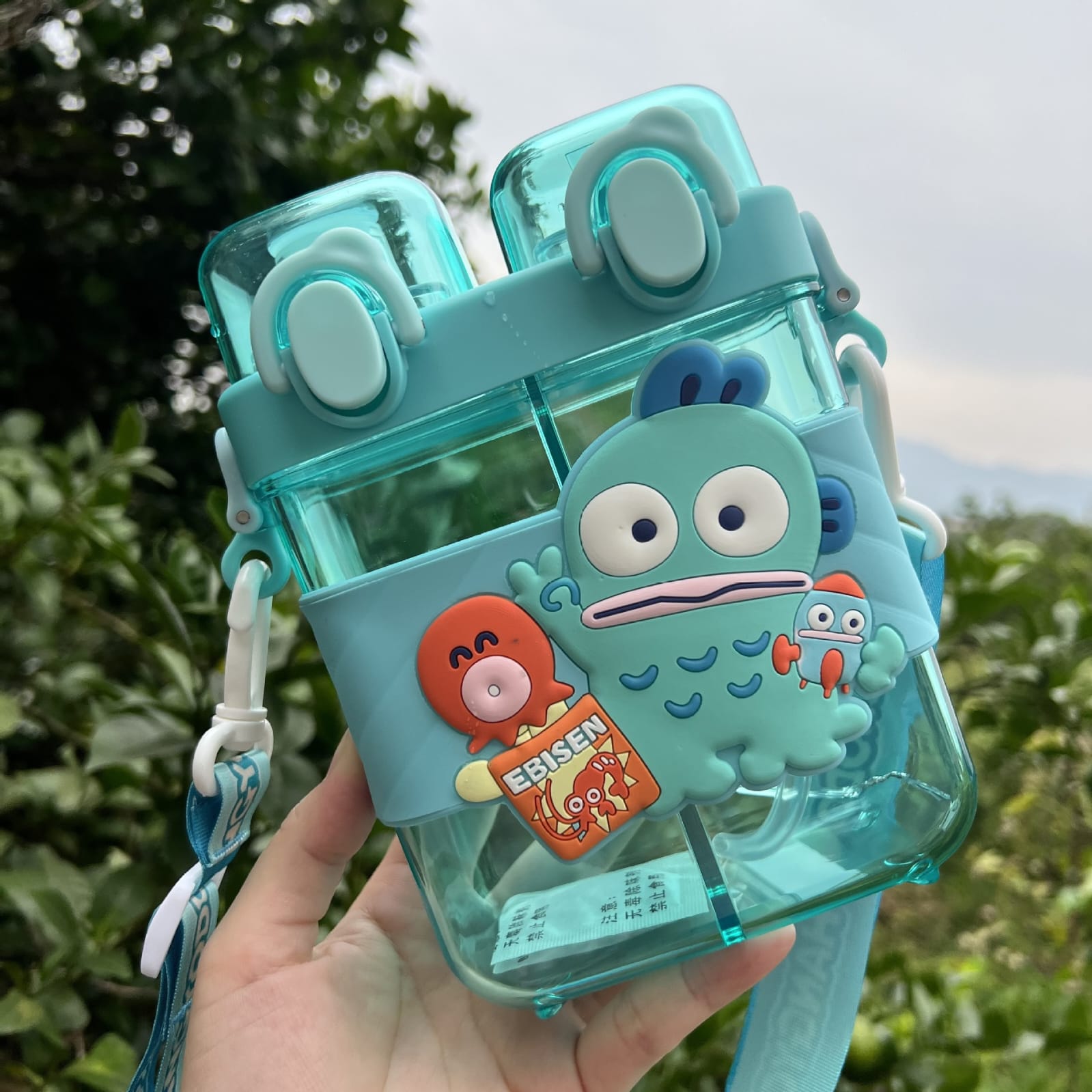 2IN1 PARTITIONED WATER BOTTLE FOR KIDS (SA2510-149)Sea Green Apricot