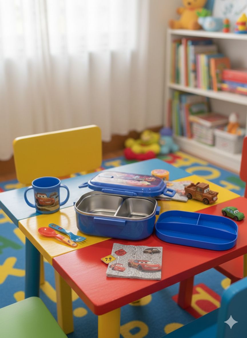 Car and Cars Stainless Steel Lunch Box (SA2510-058) Apricot