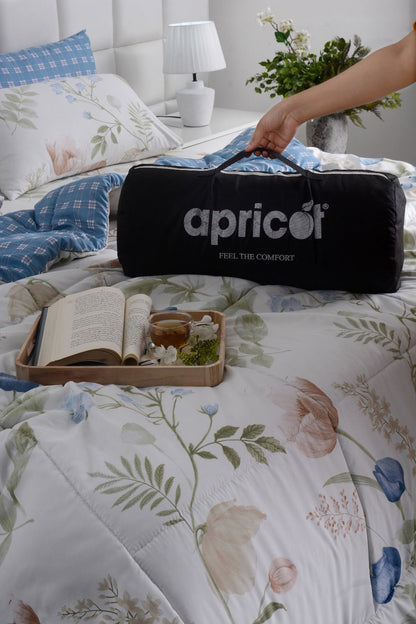 6 PCs Summer Comforter Set-Water Lily Bed Spread Apricot