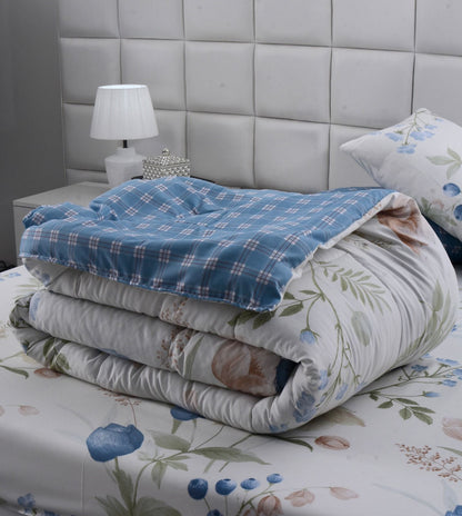 6 PCs Summer Comforter Set-Water Lily Bed Spread Apricot