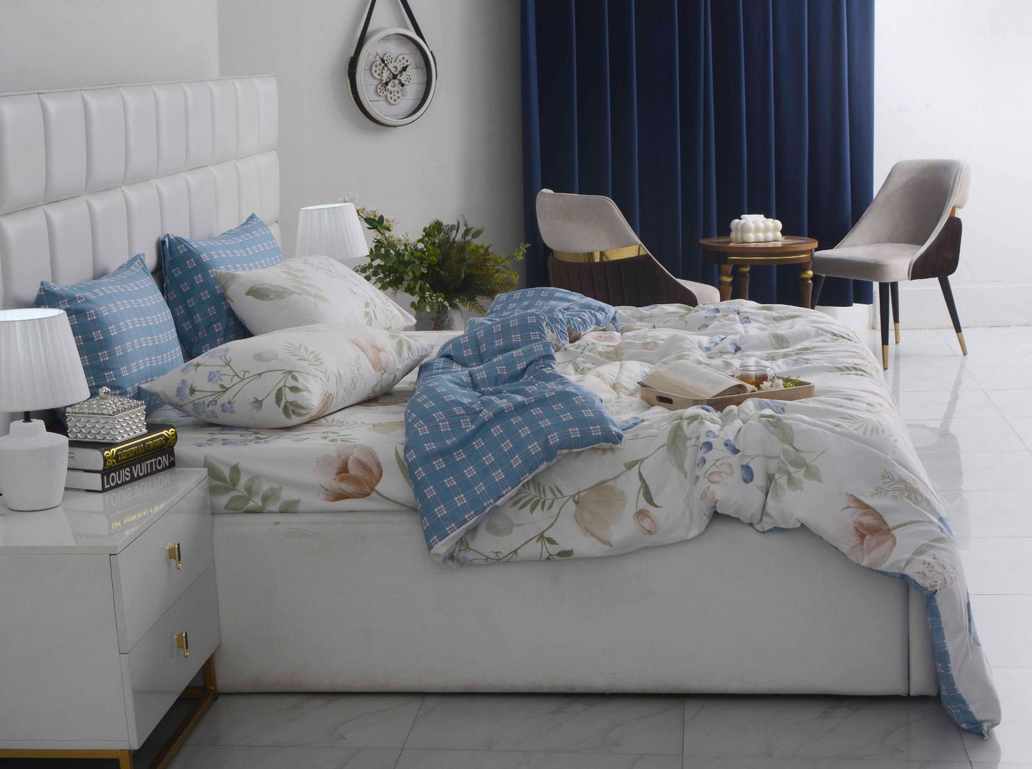 6 PCs Summer Comforter Set-Water Lily Bed Spread Apricot