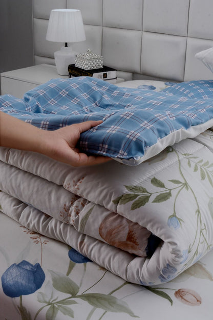 6 PCs Summer Comforter Set-Water Lily Bed Spread Apricot