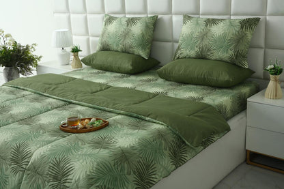 6 PCs Summer Comforter Set-Emberlad Bed Spread Apricot