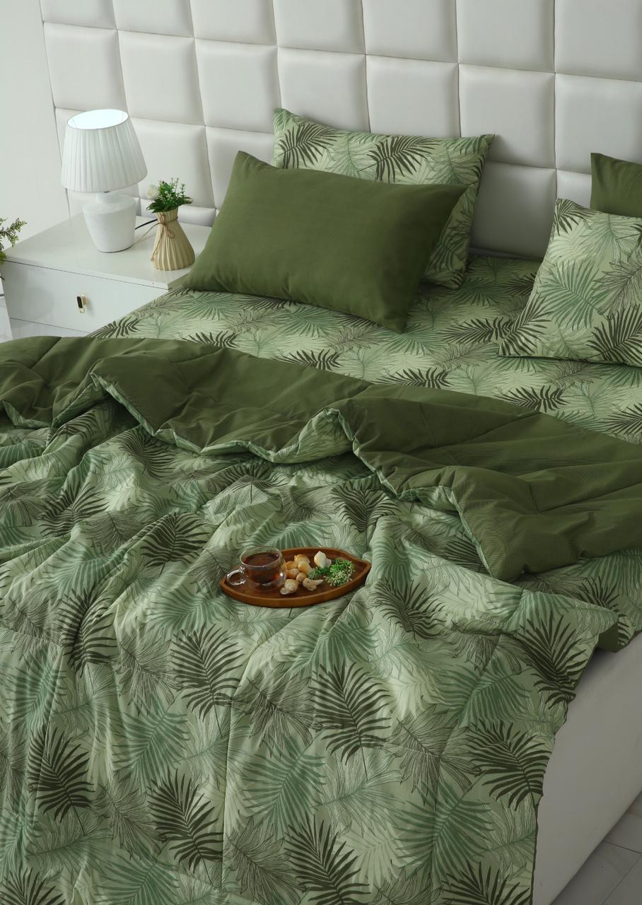 6 PCs Summer Comforter Set-Emberlad Bed Spread Apricot