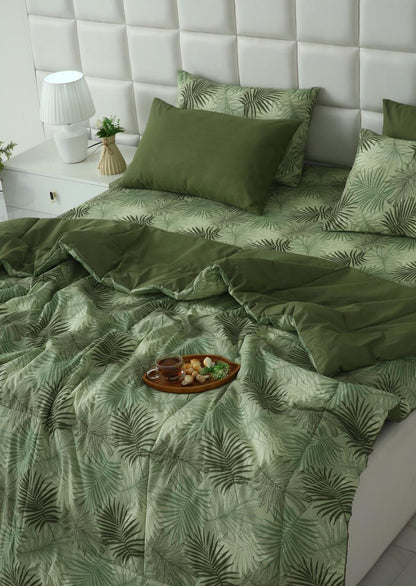 6 PCs Summer Comforter Set-Emberlad Bed Spread Apricot