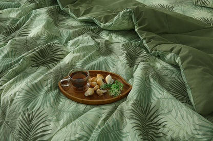 6 PCs Summer Comforter Set-Emberlad Bed Spread Apricot