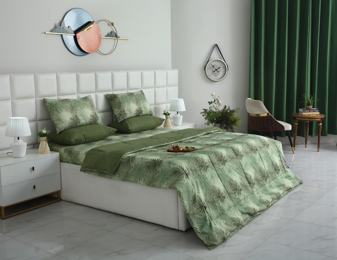 6 PCs Summer Comforter Set-Emberlad Bed Spread Apricot