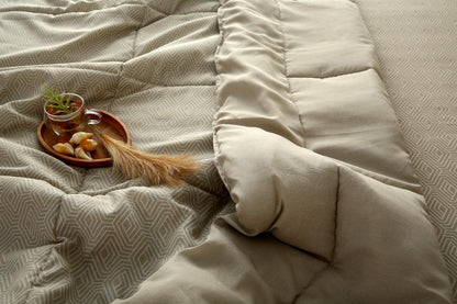 6 PCs Summer Comforter Set-Opus Bed Spread Apricot