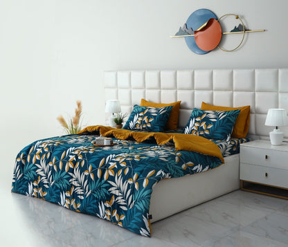 6 PCs Summer Comforter Set-Tropicals Bed Spread Apricot