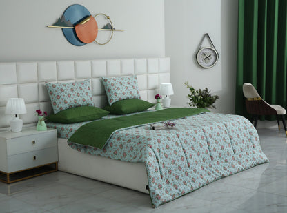 6 PCs Summer Comforter Set-Verdant Bed Spread Apricot