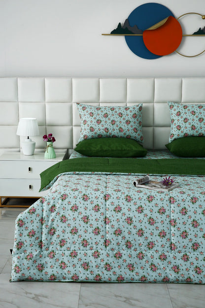 6 PCs Summer Comforter Set-Verdant Bed Spread Apricot