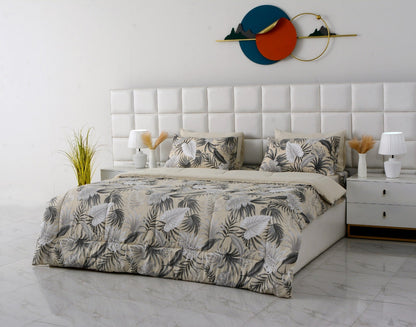 6 PCs Summer Comforter Set-Hawaii Bed Spread Apricot