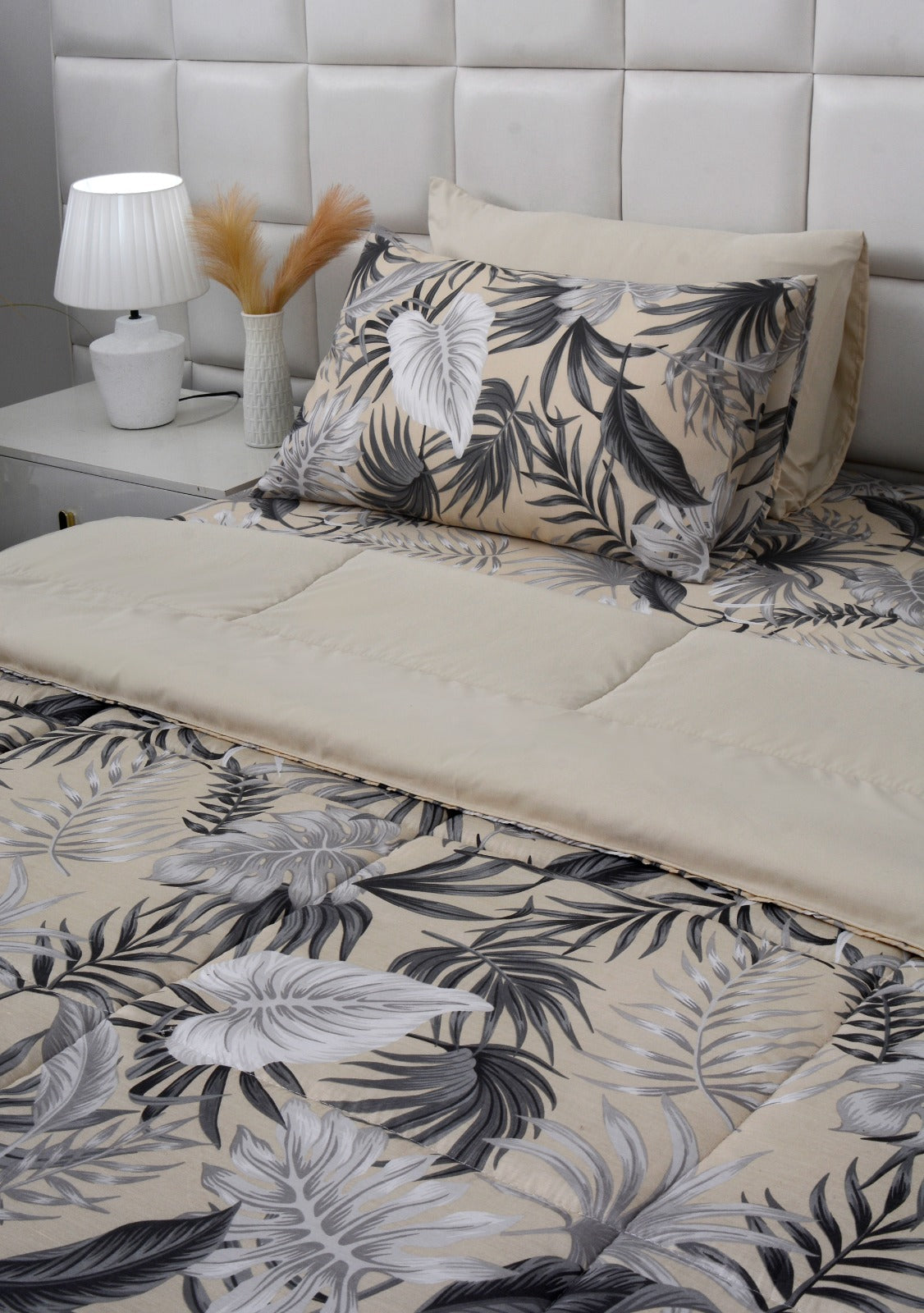 6 PCs Summer Comforter Set-Hawaii Bed Spread Apricot