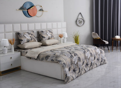 6 PCs Summer Comforter Set-Hawaii Bed Spread Apricot