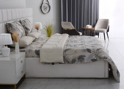 6 PCs Summer Comforter Set-Hawaii Bed Spread Apricot