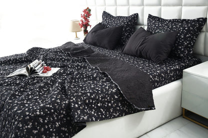 6 PCs Luxury Bed Spread Set-White Jazmin Bed Spread Apricot