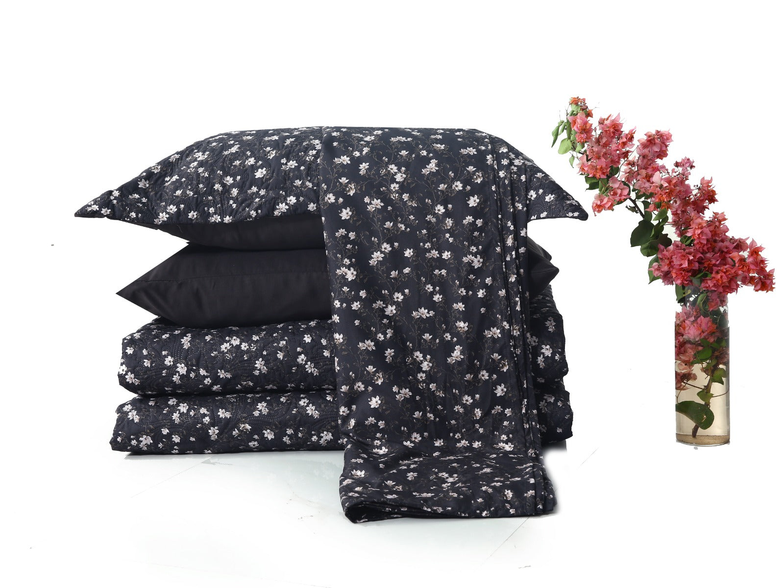 6 PCs Luxury Bed Spread Set-White Jazmin Bed Spread Apricot