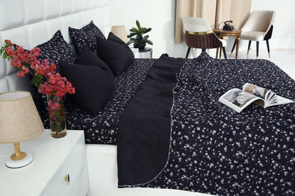 6 PCs Luxury Bed Spread Set-White Jazmin Bed Spread Apricot