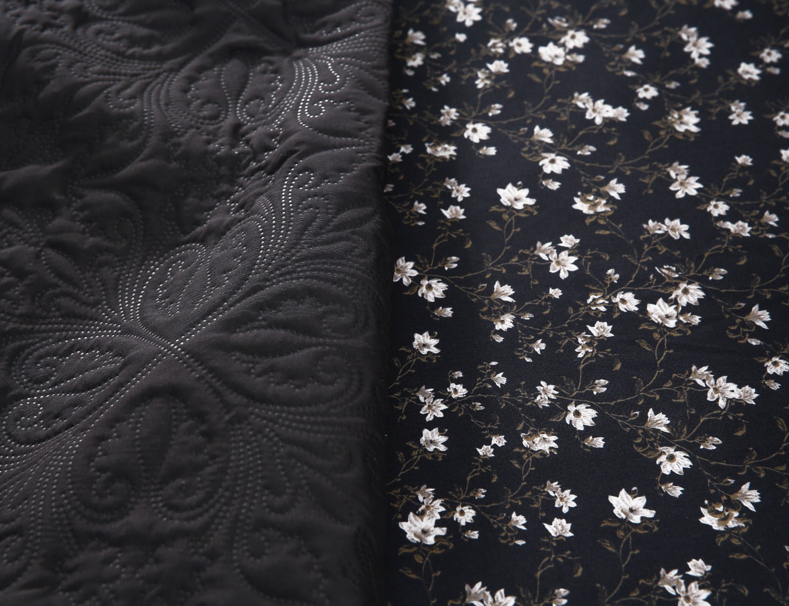 6 PCs Luxury Bed Spread Set-White Jazmin Bed Spread Apricot