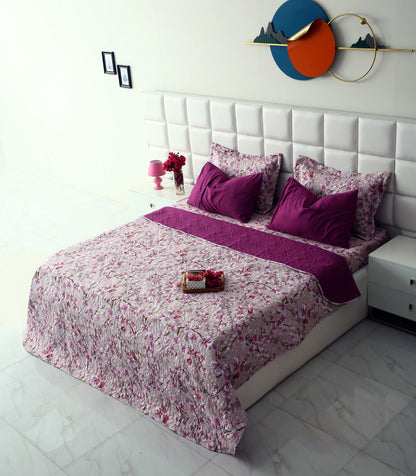 6 PCs Luxury Bed Spread Set-Bloom Bliss Bed Spread Apricot