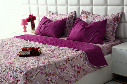 6 PCs Luxury Bed Spread Set-Bloom Bliss Bed Spread Apricot