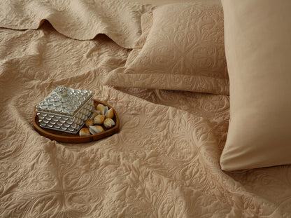 6 PCs Luxury Bed Spread Set-beige Bed Spread Apricot