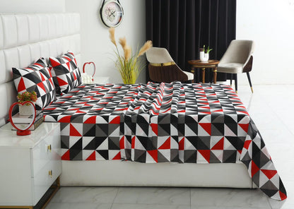 3 PCs Double Bed Sheet-DB263 Bed Sheets Apricot