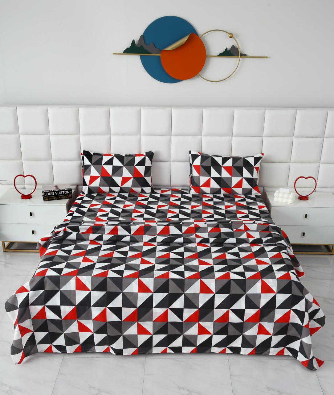 3 PCs Double Bed Sheet-DB263 Bed Sheets Apricot