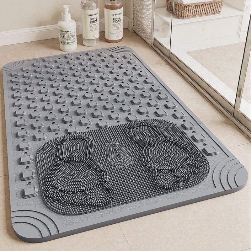Anti Slip PVC Bathroom Mat With Massage Points and Foot Scrub (SA2510-115)Grey Bath Mats Apricot
