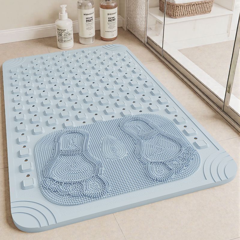 Anti Slip PVC Bathroom Mat With Massage Points and Foot Scrub (SA2510-115)Sky Blue Bath Mats Apricot