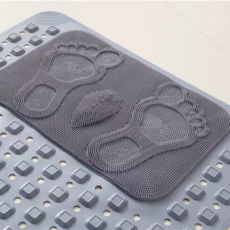 Anti Slip PVC Bathroom Mat With Massage Points and Foot Scrub (SA2510-115)Grey Bath Mats Apricot