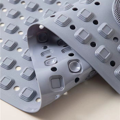 Anti Slip PVC Bathroom Mat With Massage Points and Foot Scrub (SA2510-115)Grey Bath Mats Apricot