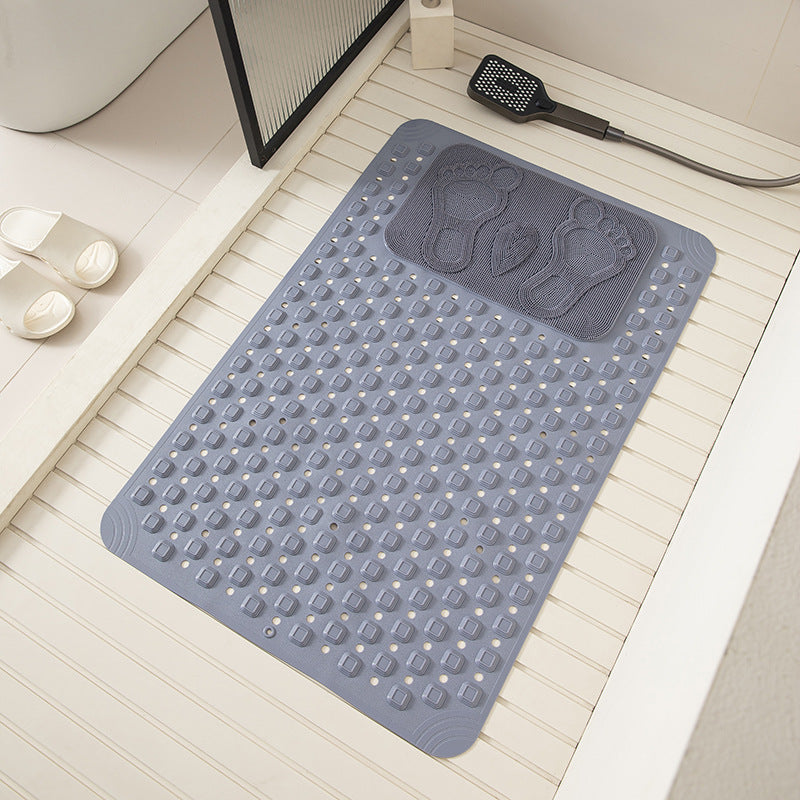 Anti Slip PVC Bathroom Mat With Massage Points and Foot Scrub (SA2510-115)Grey Bath Mats Apricot