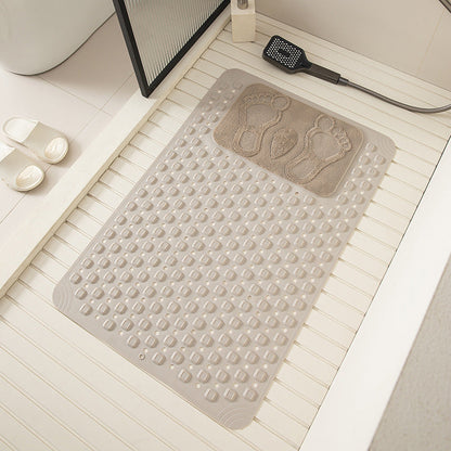 Anti Slip PVC Bathroom Mat With Massage Points and Foot Scrub (SA2510-115)Beige Bath Mats Apricot