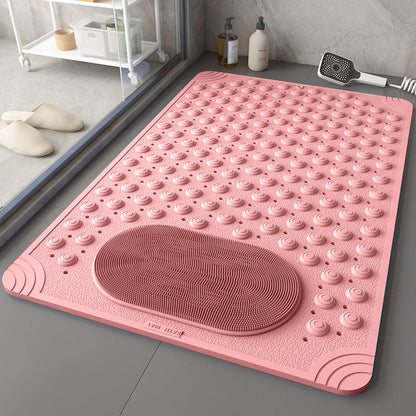 Anti Slip PVC Bathroom Mat With Massage Points (SA2510-113)Pink Bath Mats Apricot