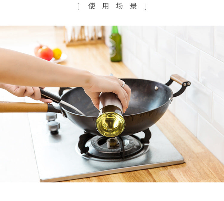 Glass Containers Glass & Stainless Steel Oil Pot (SA2510-015) Spice and sugar Jar Apricot